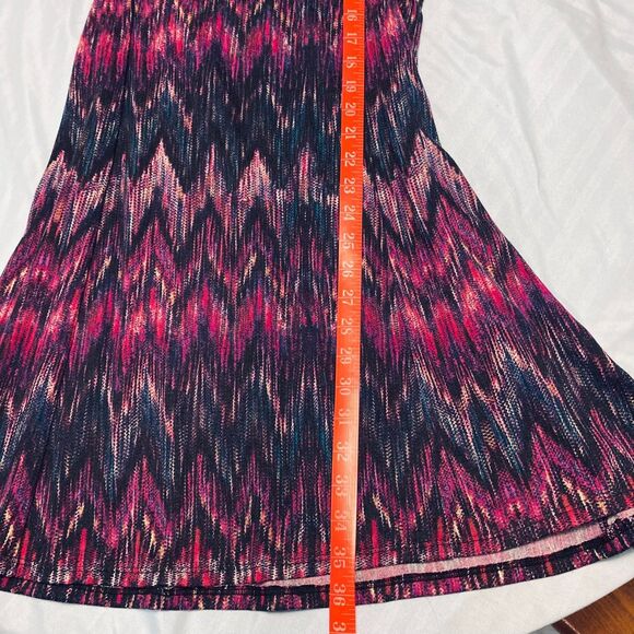 Ken Rogers Petite Medium Midi Dress Boho Artsy Geometric Colorful Stretch 70s - Picture 8 of 9